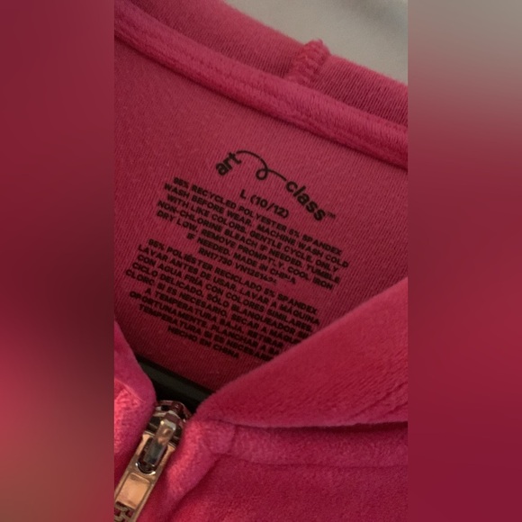 art class Pink Zip-Up Hoodie with Kangaroo Pocket and Soft Fleece Material - Picture 2 of 4